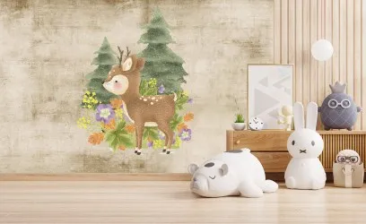 BABY BAMBI | Carta da parati con cerbiattino